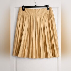Banana Republic Gold Pleated A-Line Skirt